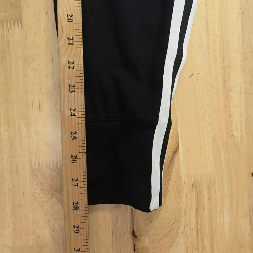 Athleta Athletic Stripe Black White Joggers Pants Size M